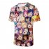 Women Men Ahegao Anime Summer Loose 3D Printing Short Sleeve T shirt A style S