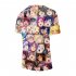 Women Men Ahegao Anime Summer Loose 3D Printing Short Sleeve T shirt A style S