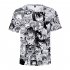 Women Men Ahegao Anime Summer Loose 3D Printing Short Sleeve T shirt C style M