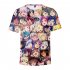 Women Men Ahegao Anime Summer Loose 3D Printing Short Sleeve T shirt C style M