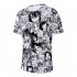Women Men Ahegao Anime Summer Loose 3D Printing Short Sleeve T shirt B style XL