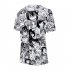 Women Men Ahegao Anime Summer Loose 3D Printing Short Sleeve T shirt B style XL