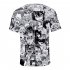 Women Men Ahegao Anime Summer Loose 3D Printing Short Sleeve T shirt B style XXL