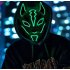 Women Men LED Luminous PVC Mask for Carnival Dance Ball Halloween Christmas 20 24 Fluorescent green
