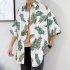 Women Men Leisure Shirt Personality Floral Printing Short Sleeve Retro Hawaii Beach Shirt Top Summer C106   M