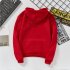 Women Men Loose Long Sleeve Casual Sports Fleece Sweatshirts Coat red 2XL