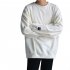 Women Men Round Necked Loose Long Sleeved Oversize Casual Sweatshirts for Campus  white L