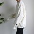 Women Men Round Necked Loose Long Sleeved Oversize Casual Sweatshirts for Campus  white L