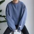 Women Men Round Necked Loose Long Sleeved Oversize Casual Sweatshirts for Campus  black M
