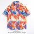 Women Men Summer Short Sleeve Floral Shirt Comfortable Button Up Lapel Collar Retro Loose Casual Tops H805 3XL
