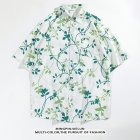 Women Men Summer Short Sleeve Floral Shirt Comfortable Button Up Lapel Collar Retro Loose Casual Tops H806 M