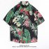 Women Men Summer Short Sleeve Floral Shirt Comfortable Button Up Lapel Collar Retro Loose Casual Tops H803 L