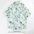 Women Men Summer Short Sleeve Floral Shirt Comfortable Button Up Lapel Collar Retro Loose Casual Tops H803 3XL