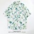 Women Men Summer Short Sleeve Floral Shirt Comfortable Button Up Lapel Collar Retro Loose Casual Tops H804 XL