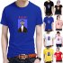 Women Men T Shirt Fashion Loose Short Sleeve Tops for Couple Lovers Blue male XL