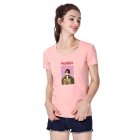 Women Men T Shirt Fashion Loose Short Sleeve Tops for Couple Lovers Pink female XL