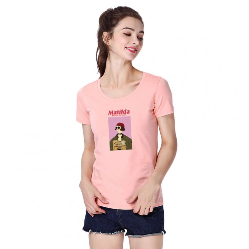 Women Men T Shirt Fashion Loose Short Sleeve Tops for Couple Lovers Pink female_XXL