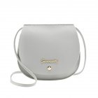 Women Mini Round Bag Satchel PU Leather Solid Color Single Strap Simple Cross-body Bag gray
