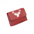Women Mini Square Bag Satchel Cartoon Deer Head Cross body PU Leather Cellphone Chain Bag red
