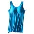 Women Modal Chest Pad Camisole Vest Without Steel Ring for Yoga Sports Bright yellow One size