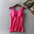 Women Modal Chest Pad Camisole Vest Without Steel Ring for Yoga Sports Rose red One size
