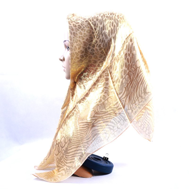 Women Muslim Silk Hijab Scarf Long Head Scarf Female Hijab Shawl Pashmina Scarf Sjaal  Beige_85*85cm