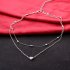 Women Necklace Alloy Simple Style Fashion Peach heart shape Multi layer Clavicle Necklace Silver