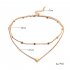 Women Necklace Alloy Simple Style Fashion Peach heart shape Multi layer Clavicle Necklace Silver