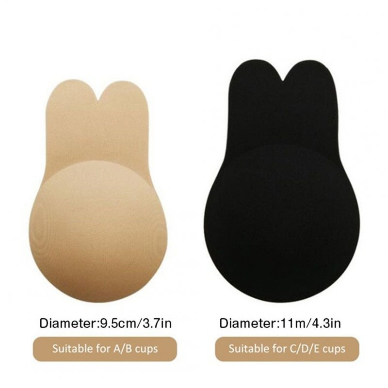 Women Nipple Cover Pads Chest Paste Stickers with Silicone Bra Accessaries Black 9.5cm