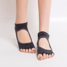 Women Non Slip Yoga Socks Toeless Non Skid Socks with Grips for Pilates  Barre   Ballet Dark grey F