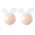 Women Nube Bra Rabbit Ear Shape Invisible Silica Gel Breast Sticker Nipple Cover for Full Dress Flower type One size