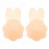 Women Nube Bra Rabbit Shape Invisible Silica Gel Breast Sticker  Round complexion One size