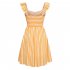 Women Off Shoulder Dress Trendy Sweet Ruffled Striped Printing A line Skirt Casual Short Sleeves Short Dress blue S