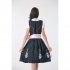 Women Oktoberfest Dirndl Dress Retro Embroidery Lady Housemaid Dress black XL