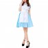 Women Oktoberfest Halloween Alice Costume Cafe Work Uniform Maid Costume Suit blue M