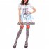 Women Oktoberfest Poker Dress with Headdress Cosplay Halloween Party Costumes Blue and white One size
