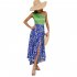 Women One Shoulder Dress Fashion Printing High Waist Long Skirt Elegant Sleeveless Split Dress For Party As shown L