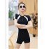 Women One piece Swimsuit Summer Quick drying Conservative Bathing Suit For Swimming Hot Spring long sleeves XXL