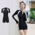 Women One piece Swimsuit Summer Quick drying Conservative Bathing Suit For Swimming Hot Spring long sleeves XXL