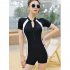 Women One piece Swimsuit Summer Quick drying Conservative Bathing Suit For Swimming Hot Spring long sleeves XXL