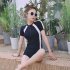 Women One piece Swimsuit Summer Quick drying Conservative Bathing Suit For Swimming Hot Spring long sleeves XXL