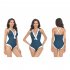 Women One piece Swimsuit Sexy V neck Slim Fit Backless Summer Beach Printing Swimwear X2307 Orange L