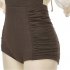Women One piece Swimsuit Elegant Lace Sexy Slim Fit Lace up Backless Bodysuit Swimwear For Beach Swimming As shown M