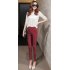 Women Pants Spring Summer Female Fashion Vertical Striped Pencil Ankle length Pants