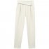 Women Pencil Pants Fashion Elegant High Waist Solid Color Cropped Harem Pants Casual Large Size Trousers grey S