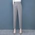 Women Pencil Pants Fashion Elegant High Waist Solid Color Cropped Harem Pants Casual Large Size Trousers grey M