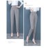 Women Pencil Pants Fashion Elegant High Waist Solid Color Cropped Harem Pants Casual Large Size Trousers grey S
