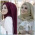 Women Pleat Solid Color Thin Gauze Scarf Muslim Shawl 12  180cm