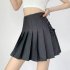 Women Pleated Skirt Summer Sexy High Waist Lace up Simple Elegant Solid Color A line Skirt 1812 coffee color L