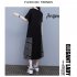 Women Plus Size Dress Elegant Short Sleeves Round Neck Midi Skirt Loose Casual Stylish Printing Dress 2308  L